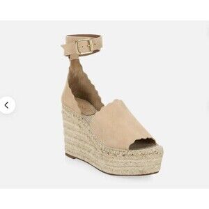 Chloe Lauren Suede Espadrille Wedges Sandals Size 42 MSRP: $660.00